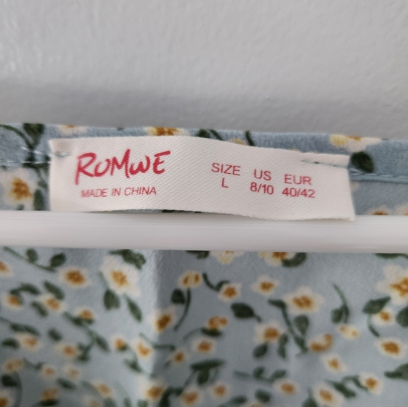 Romwe Floral Y2k Crop Top Sz L - Picture 2 of 6